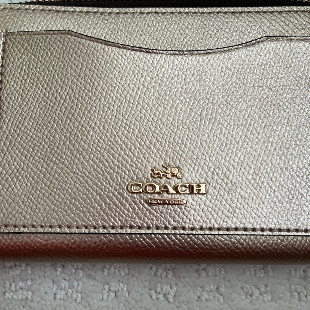 Coach Gold Textured Wallet - Picture 2 of 10